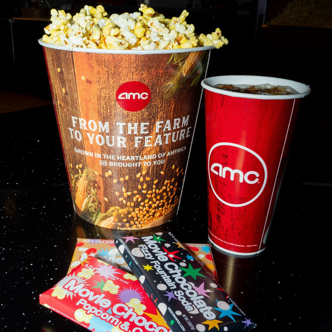 2 Popcorn, candy, soft drink at AMC
